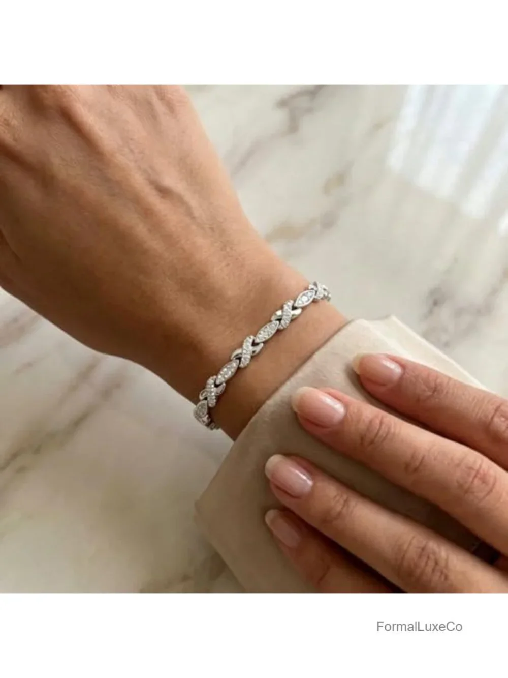 14K Gold Plated CZ Tennis Bracelet Dainty Hypoallergenic Non-Tarnish Gift